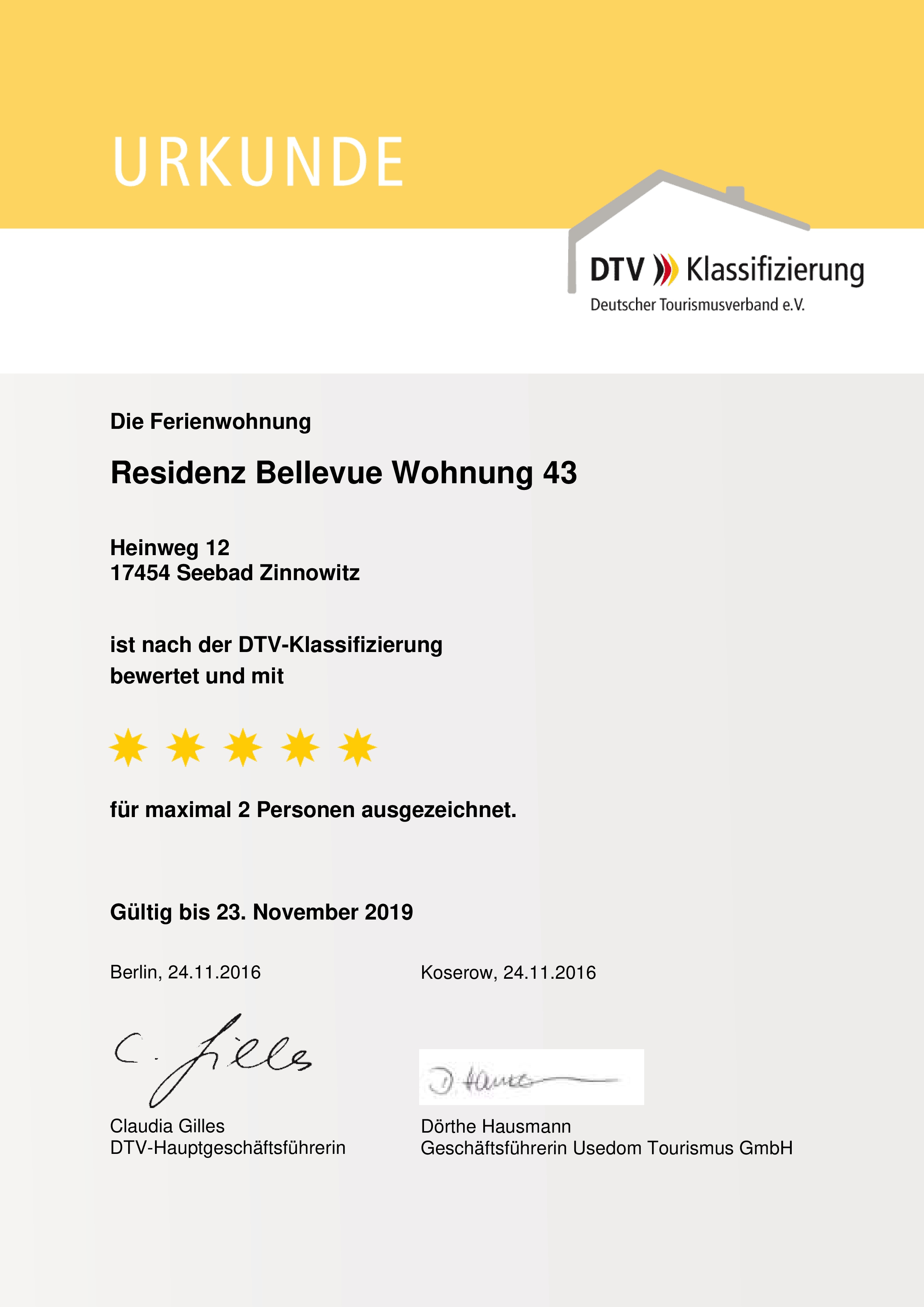 Residenz Bellevue, exklusive Ferienwohnung mit 2 Dachterrassen, mit DSL und Telefon kostenfrei